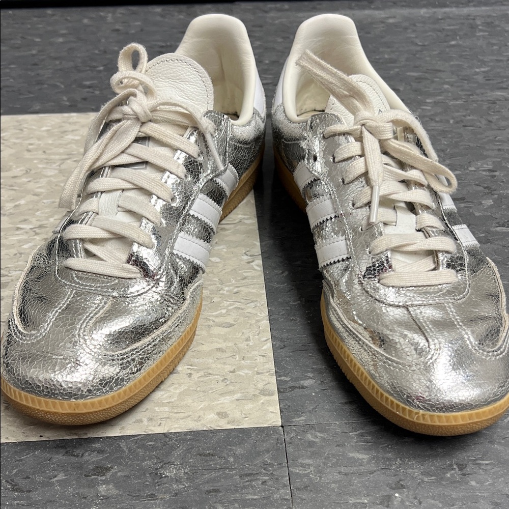 adidas Silver and White Women's Sneakers